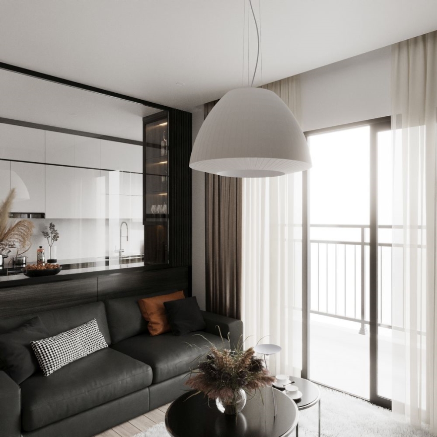 Chandelier on a string BELLA 3xE27/60W/230V d. 60 cm white