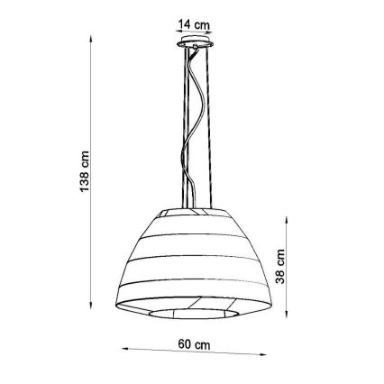 Chandelier on a string BELLA 3xE27/60W/230V d. 60 cm white