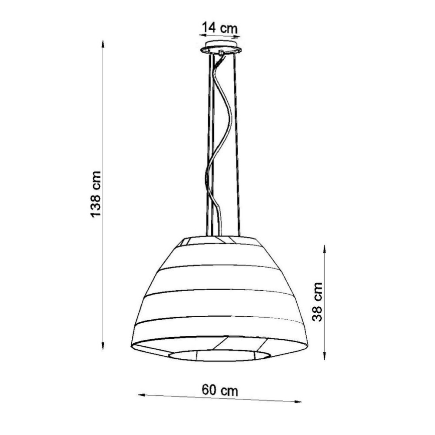 Chandelier on a string BELLA 3xE27/60W/230V d. 60 cm white