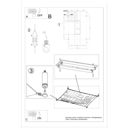 LED Ceiling Light LUNA 2xG13/8.5W/230V 80x105 cm White