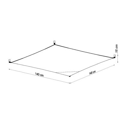 LED ceiling light LUNA 6xG13/8.5W/230V 140x140 cm white