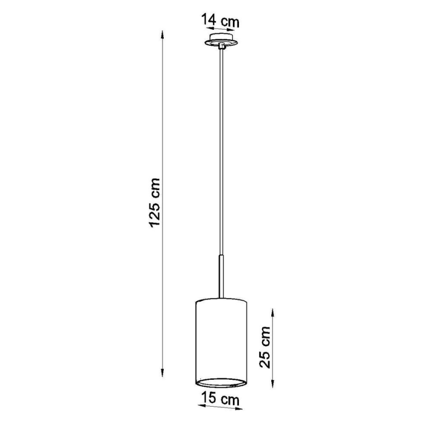 Chandelier on a string OTTO 1xE27/60W/230V d. 15 cm white