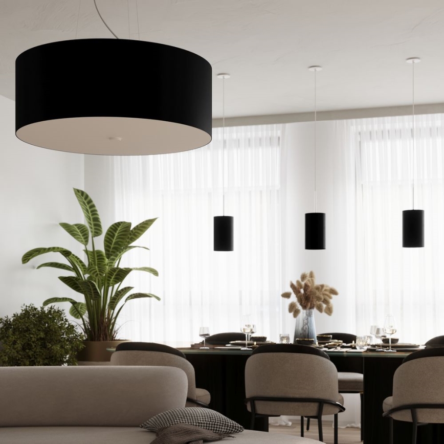 Chandelier on a string OTTO 1xE27/60W/230V d. 15 cm black