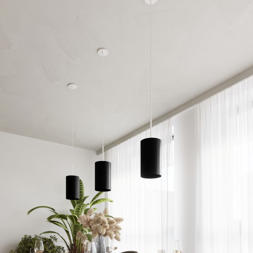 Chandelier on a string OTTO 1xE27/60W/230V d. 15 cm black