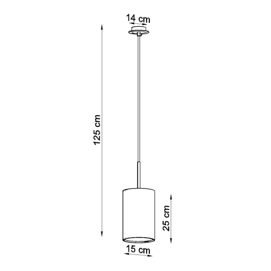 Chandelier on a string OTTO 1xE27/60W/230V d. 15 cm black