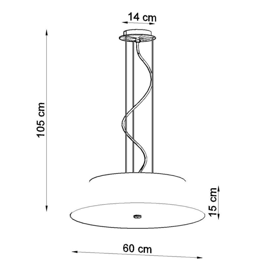 Chandelier on a string VEGA 5xE27/60W/230V d. 60 cm black