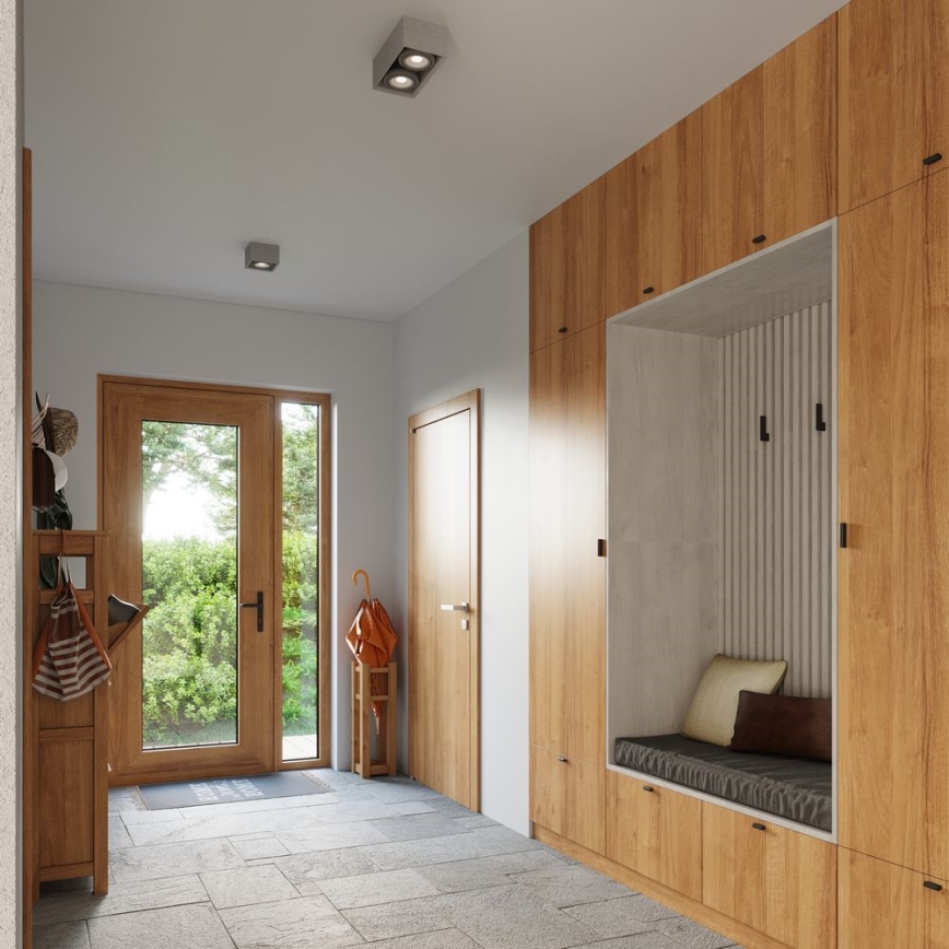 Ceiling light QUATRO AR111 2xGU10/40W/230V concrete