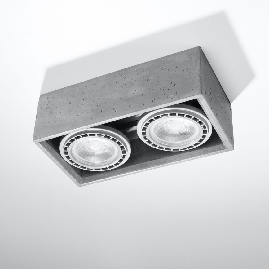 Ceiling light QUATRO AR111 2xGU10/40W/230V concrete