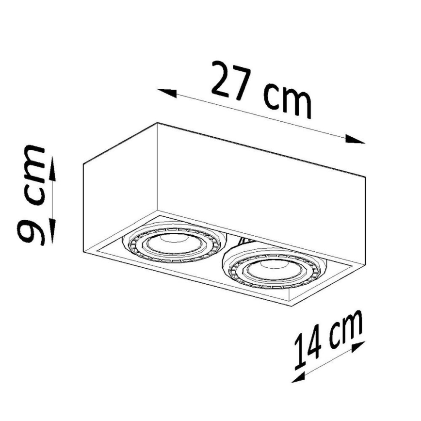 Ceiling light QUATRO AR111 2xGU10/40W/230V concrete