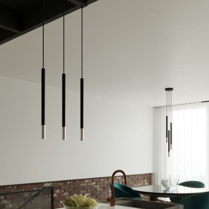 Chandelier on a string MOSAIC 1xG9/12W/230V black/shiny chrome