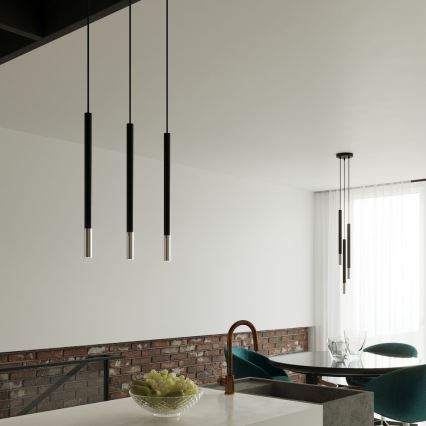 Chandelier on a string MOSAIC 3xG9/12W/230V black/shiny chrome