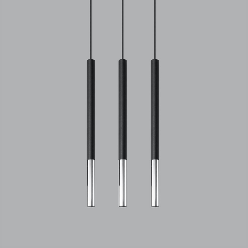 Chandelier on a string MOSAIC 3xG9/12W/230V black/shiny chrome