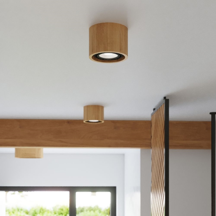 Ceiling light BASIC AR111 2xGU10/40W/230V beech
