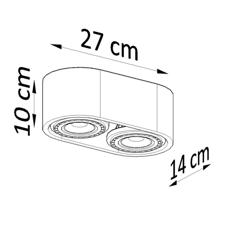 Ceiling light BASIC AR111 2xGU10/40W/230V beech