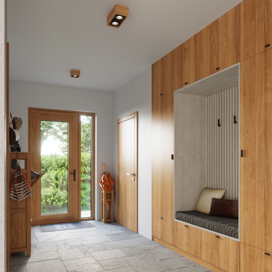 Ceiling light QUATRO AR111 2xGU10/40W/230V beech
