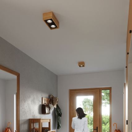 Ceiling light QUATRO AR111 2xGU10/40W/230V beech
