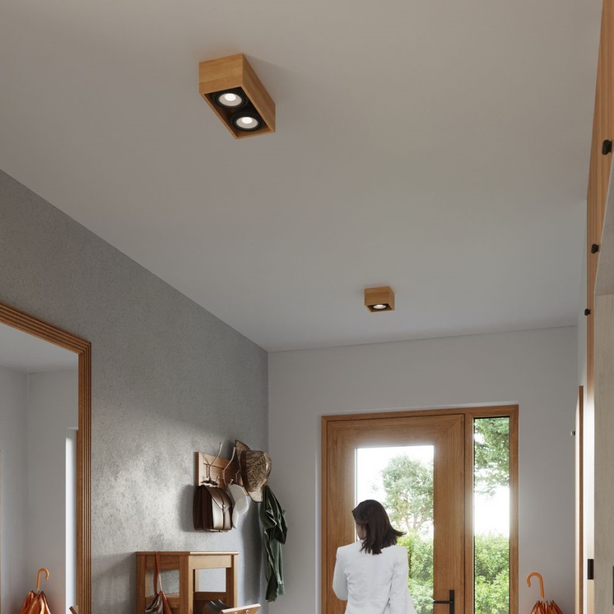 Ceiling light QUATRO AR111 2xGU10/40W/230V beech