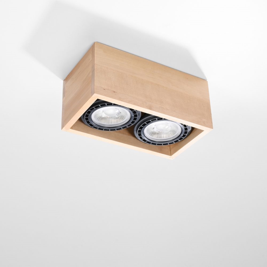 Ceiling light QUATRO AR111 2xGU10/40W/230V beech