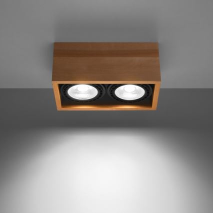 Ceiling light QUATRO AR111 2xGU10/40W/230V beech