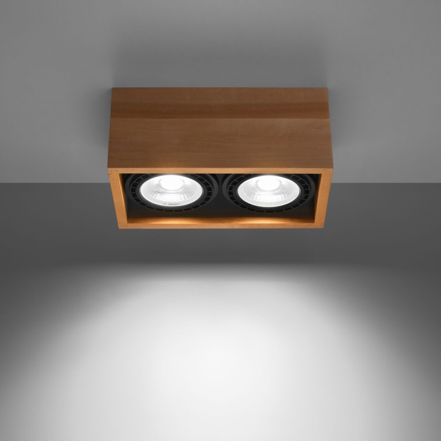Ceiling light QUATRO AR111 2xGU10/40W/230V beech