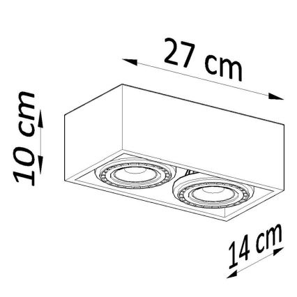 Ceiling light QUATRO AR111 2xGU10/40W/230V beech