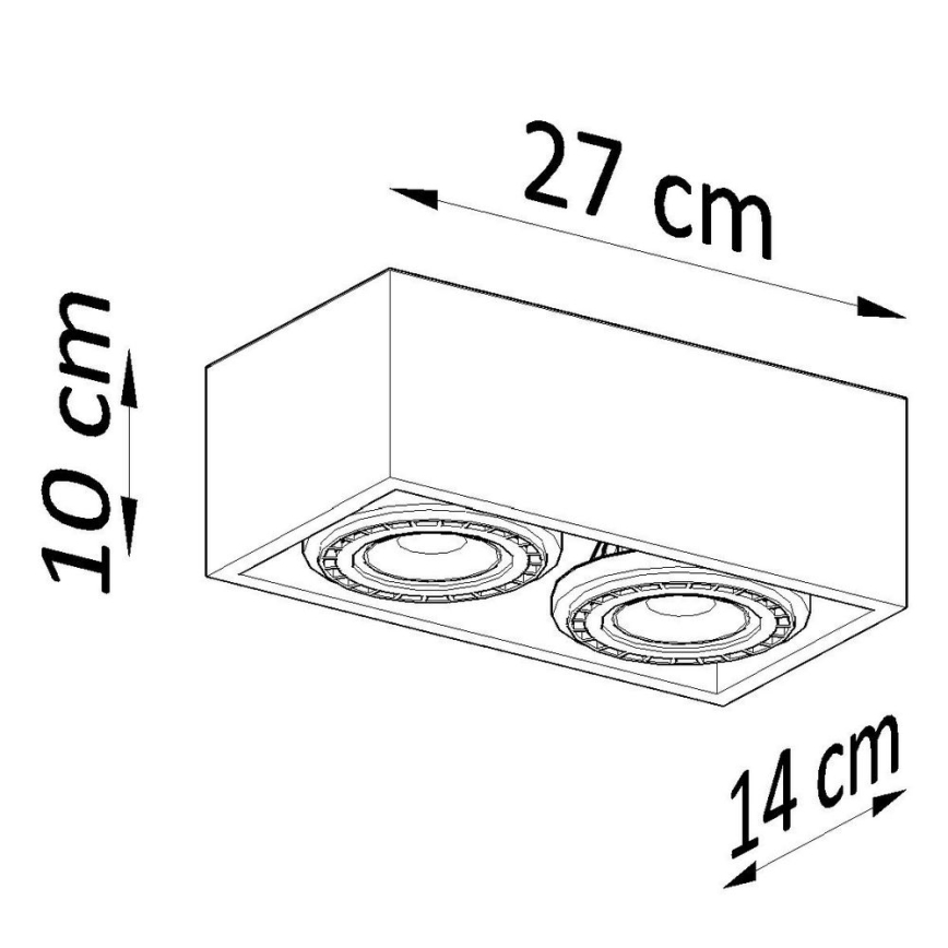 Ceiling light QUATRO AR111 2xGU10/40W/230V beech