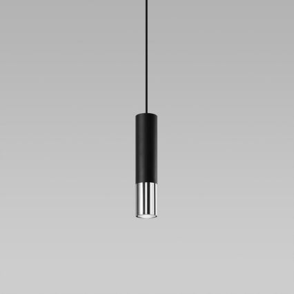 Chandelier on a string LOOPEZ 1xGU10/10W/230V black/shiny chrome