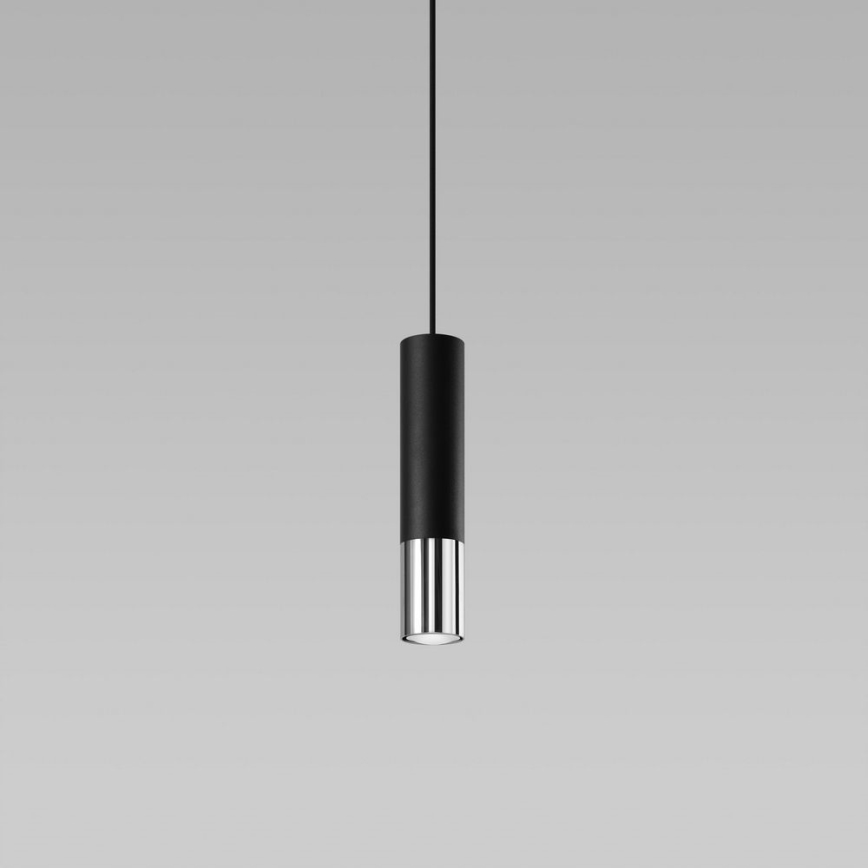 Chandelier on a string LOOPEZ 1xGU10/10W/230V black/shiny chrome