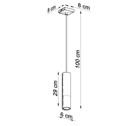 Chandelier on a string LOOPEZ 1xGU10/10W/230V black/shiny chrome