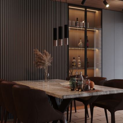 Chandelier on a string LOOPEZ 1xGU10/10W/230V black/copper