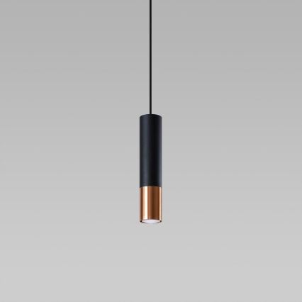 Chandelier on a string LOOPEZ 1xGU10/10W/230V black/copper