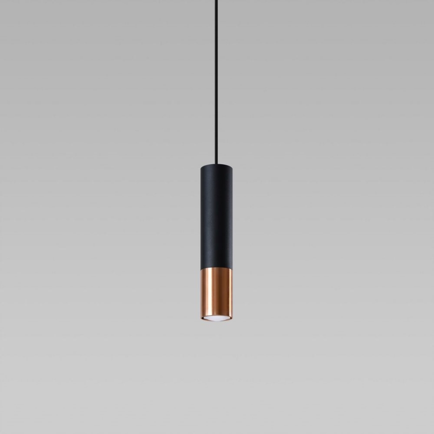 Chandelier on a string LOOPEZ 1xGU10/10W/230V black/copper