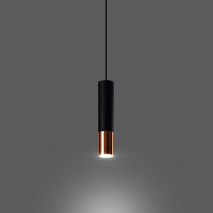 Chandelier on a string LOOPEZ 1xGU10/10W/230V black/copper