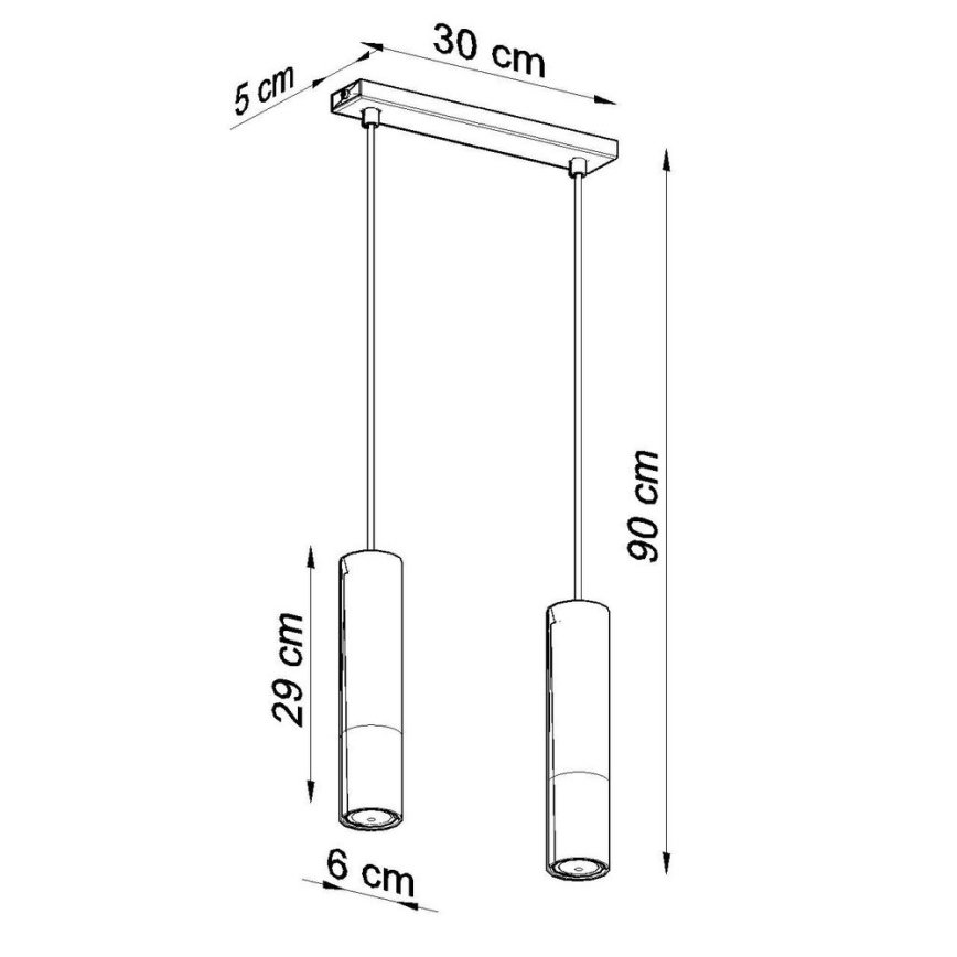 Chandelier on a string LOOPEZ 2xGU10/10W/230V black/copper