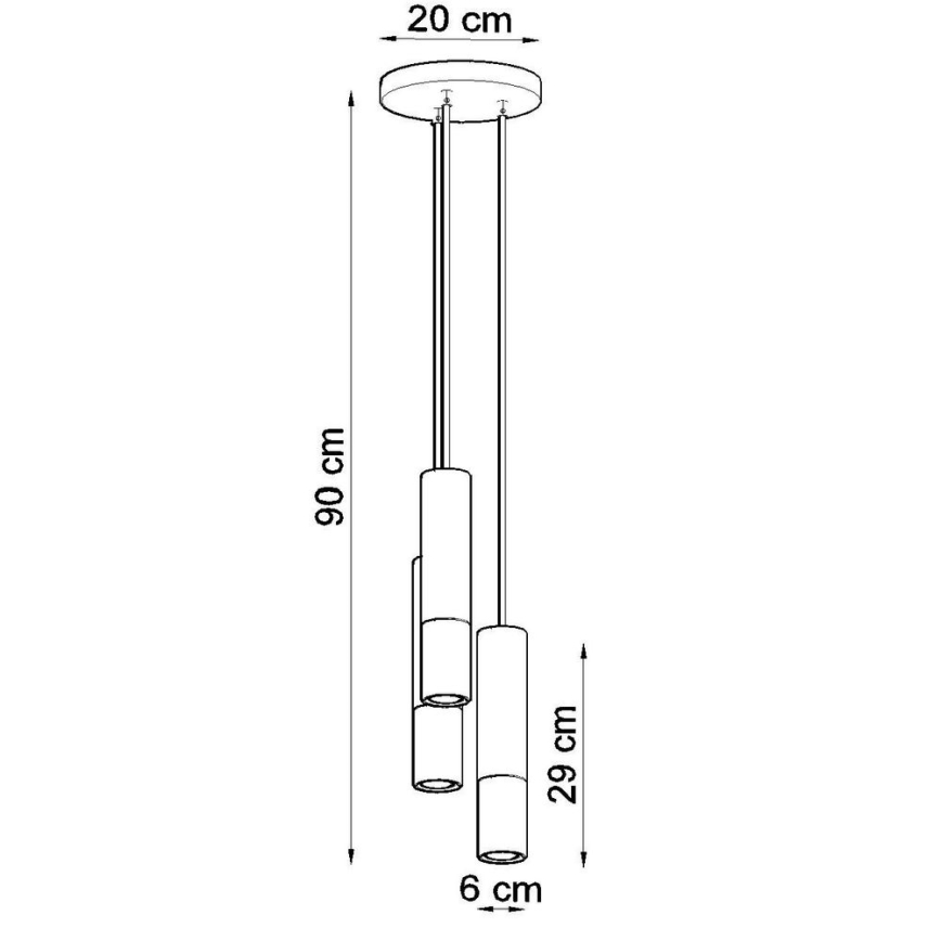 Chandelier on a string LOOPEZ 3xGU10/10W/230V round black/copper