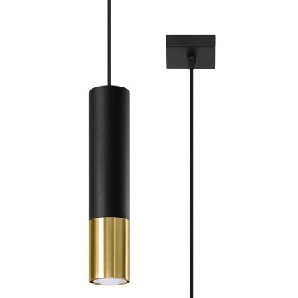 Chandelier on a string LOOPEZ 1xGU10/40W/230V black/gold