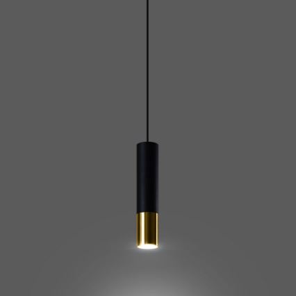Chandelier on a string LOOPEZ 1xGU10/40W/230V black/gold