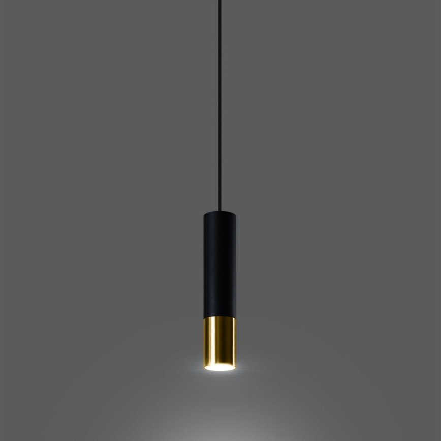 Chandelier on a string LOOPEZ 1xGU10/40W/230V black/gold