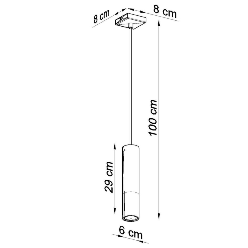 Chandelier on a string LOOPEZ 1xGU10/40W/230V black/gold