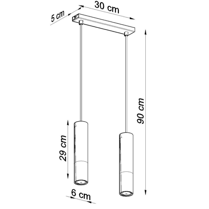 Chandelier on a string LOOPEZ 2xGU10/10W/230V black/gold