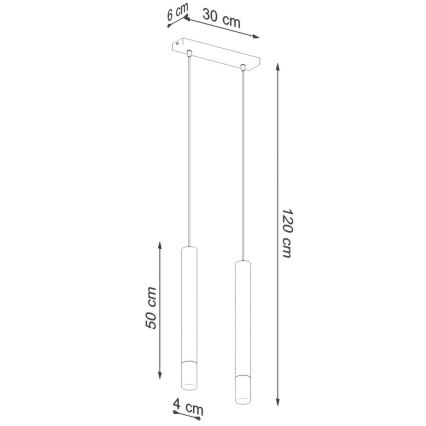 Chandelier on a string VIZIER 2xG9/40W/230V black