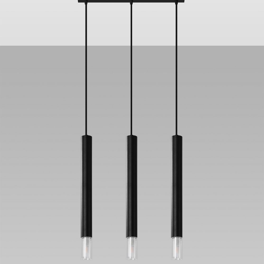 Chandelier on a string VIZIER 3xG9/12W/230V black