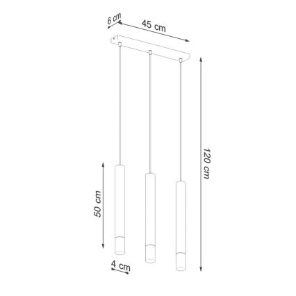 Chandelier on a string VIZIER 3xG9/12W/230V black