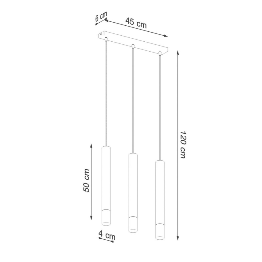 Chandelier on a string VIZIER 3xG9/12W/230V black