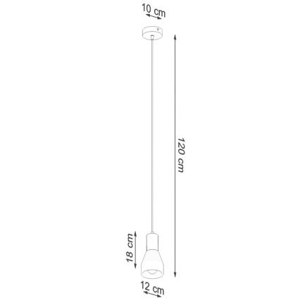 Chandelier on a string QUBIC 1xE27/60W/230V concrete/Birch/beech