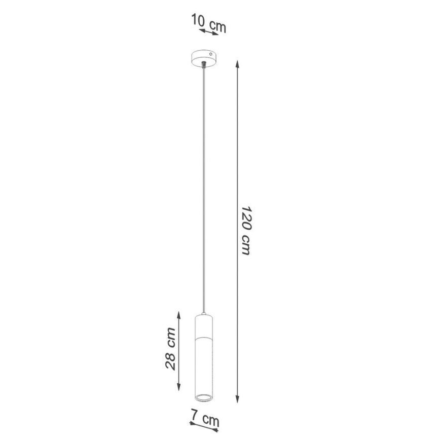 Chandelier on a string ZANE 1xGU10/40W/230V concrete/Birch/beech