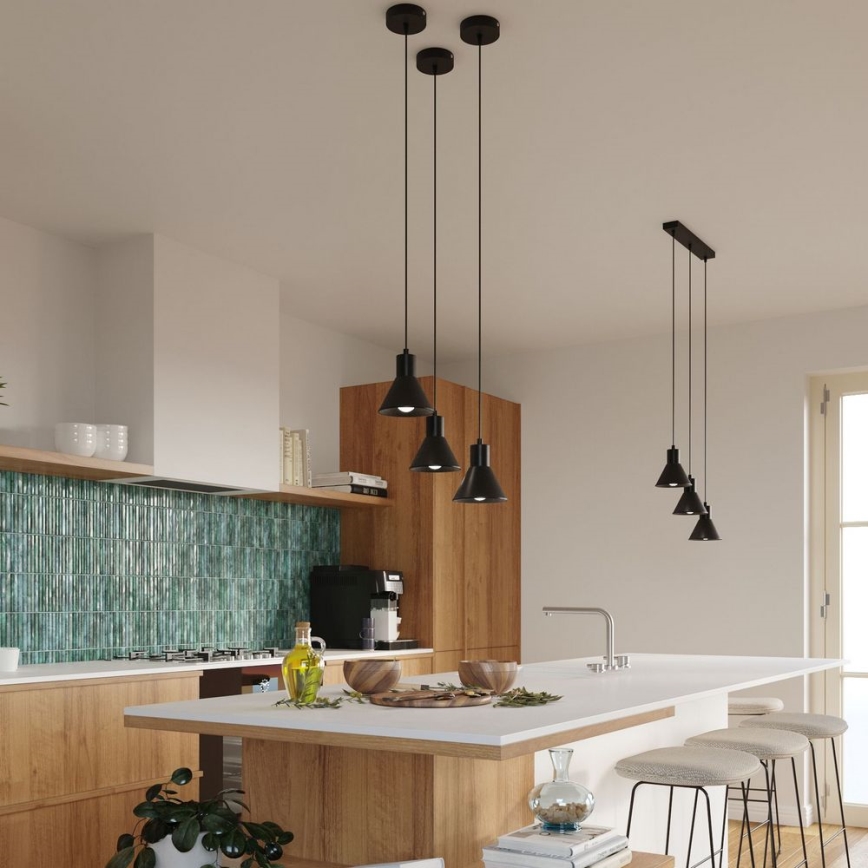 Chandelier on a string TALEJA 3xE27/60W/230V black
