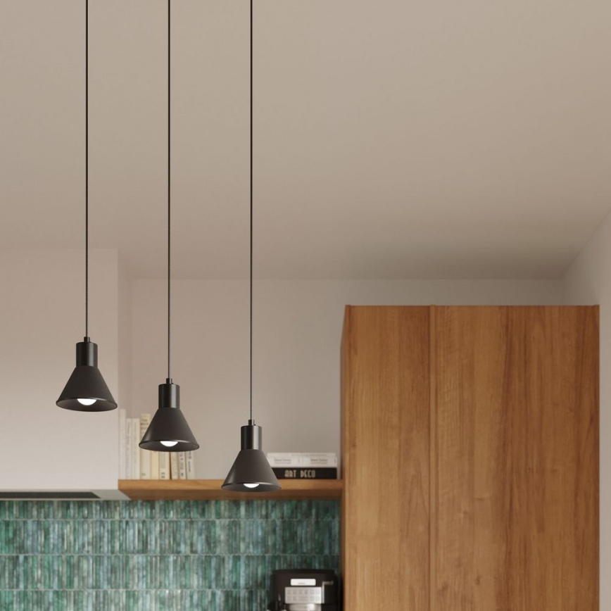 Chandelier on a string TALEJA 3xE27/60W/230V black
