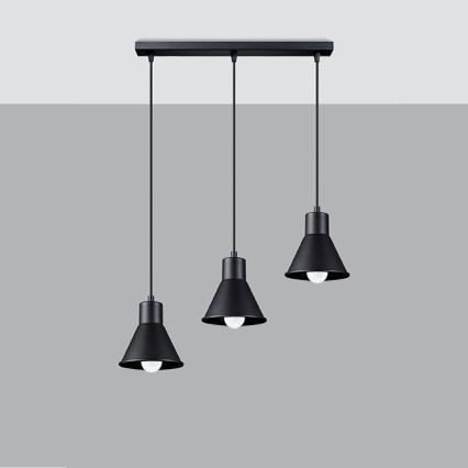 Chandelier on a string TALEJA 3xE27/60W/230V black