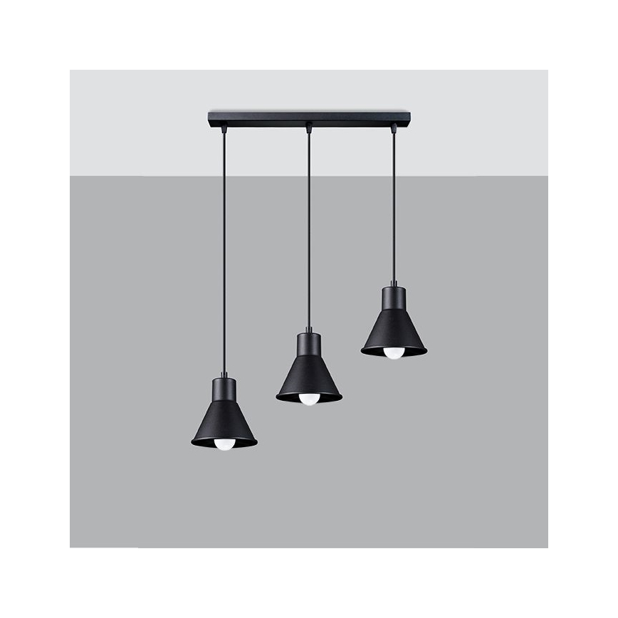 Chandelier on a string TALEJA 3xE27/60W/230V black